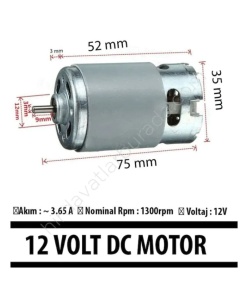 12 Volt Dc Motor Şarjlı Matkap Uyumlu