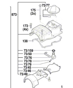 Bosch GBH 18V-36 C Gövde Kapağı (1600A01E0A)