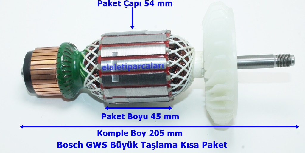 Bosch Tipi GWS 19-230 Endüvi Rotor Kollektör