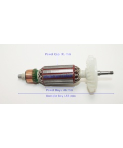 Ecico Bosch Tipi GWS 750-100 Endüvi Rotor Kollektör