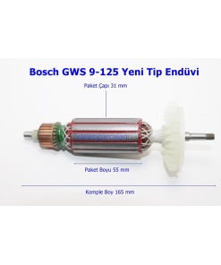 Bosch Tipi GWS 9-125 Endüvi Rotor Kollektör Yeni Tip